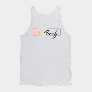 Love Freely Text Box - Black Tank Top